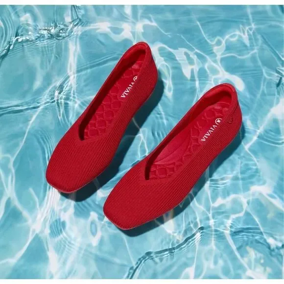 VIVAIA Red Margo Walker Knit Loafers - Picture 4 of 9